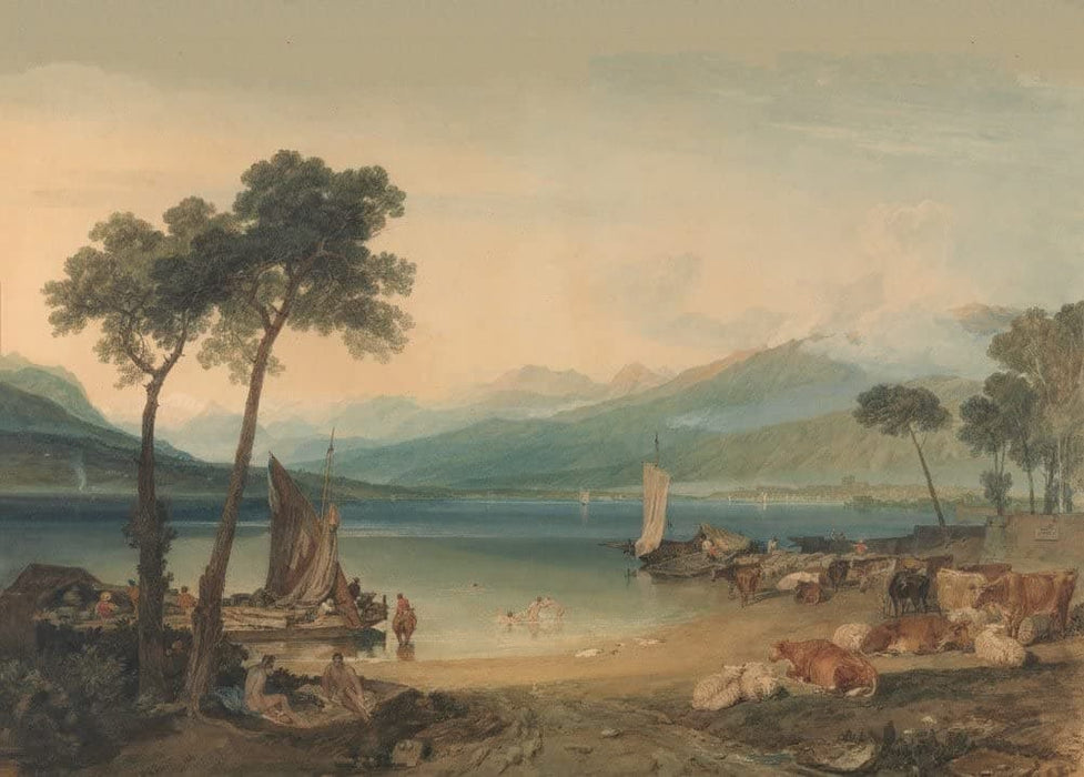 J.M.W Turner 'Lake Geneva and Mount Blanc, 1802-05, Reproduction 200gsm A3 Vintage Poster