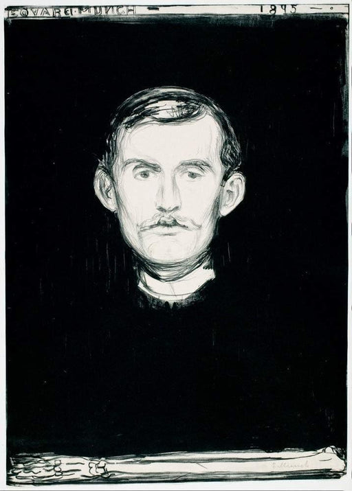 Edvard Munch 'Self Portrait with Skeleton Arm', Norway, 1895, Reproduction 200gsm A3 Vintage Classic Art Poster - World of Art Global Limited