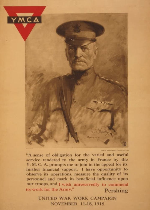 Vintage American WW1 Propaganda 'Y.M.C.A United War Work Campaign', 1914-18, Reproduction 200gsm A3 Vintage U.S Propaganda Poster