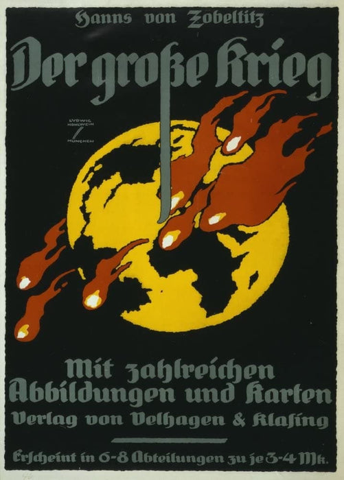 Vintage German WW1 Propaganda 'The Great War of Hanns of Zobelitz', Germany, 1914-18, Reproduction 200gsm A3 Vintage German Propaganda Poster
