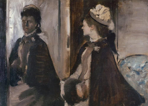Edgar Degas 'Mrs Jeantaud in The Mirror, Detail', France, 1875, Impressionism, Reproduction 200gsm A3 Vintage Classic Art Poster - World of Art Global Limited