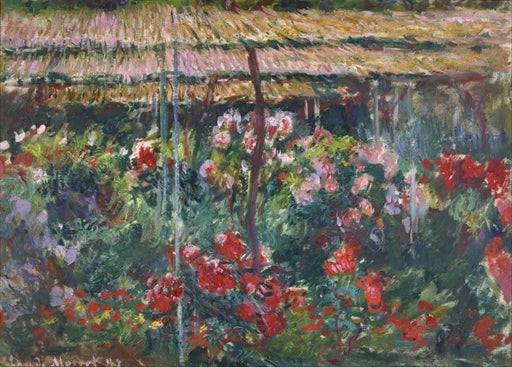 Claude Monet 'Peony Garden', France, 1887, Impressionism, Reproduction 200gsm A3 Vintage Classic Art Poster - World of Art Global Limited