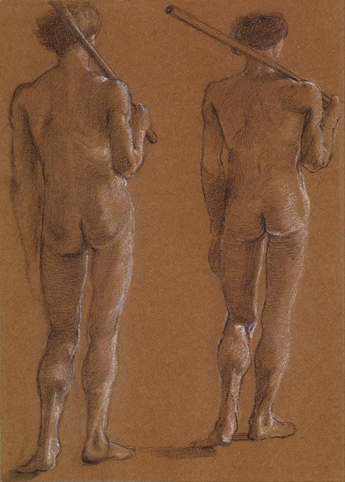Edward Burne-Jones 'St George Series - Male Nude - Studies of Two Soldiers for 'The Princess lEd to The Dragon', England, 1865-66, Reproduction 200gsm A3 Vintage Classic Art Poster - World of Art Global Limited