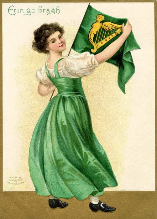 Vintage St. Patrick's Day 'Erin GO Bragh', Ireland, Circa. 1908, Reproduction 200gsm A3 Vintage Art Poster