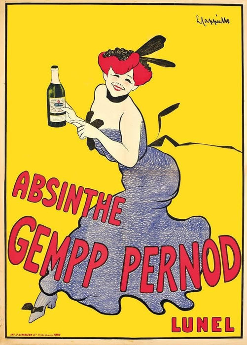 Vintage Beers, Wines and Spirits 'Absinthe Gempp Pernod', France, 1910, Leonetto Cappiello, Reproduction 200gsm A3 Vintage Poster
