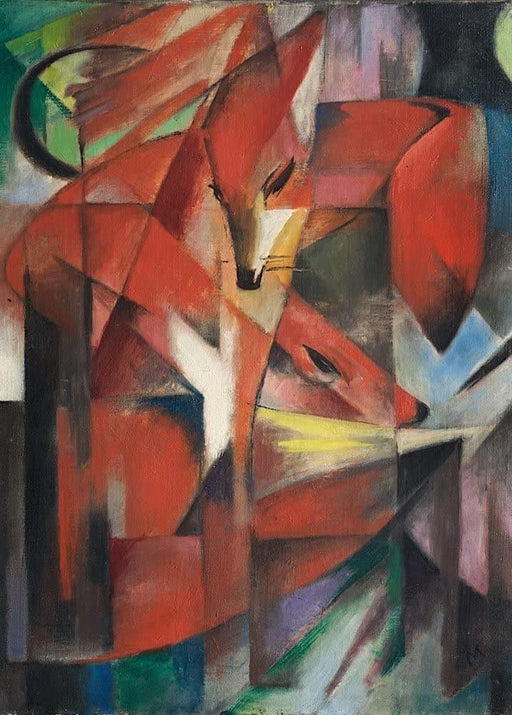 Franz Marc 'The Foxes, Detail', German Expressionism, 1913, Reproduction 200gsm A3 Vintage Classic Art Poster - World of Art Global Limited