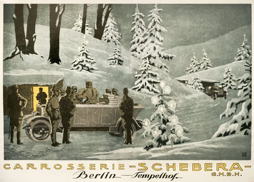 Vintage Automobile 'Carrosserie Schebera', Germany, 1914-18, Reproduction 200gsm A3 Vintage German WW1 Automobile Poster