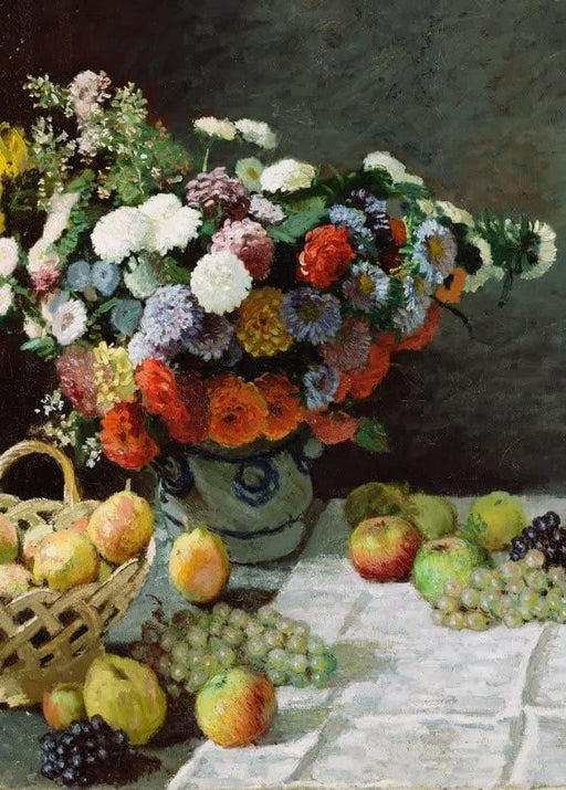 Claude Monet 'Still Life with Flowers and Fruit, Detail', France, 1869, Impressionism, Reproduction 200gsm A3 Vintage Classic Art Poster - World of Art Global Limited