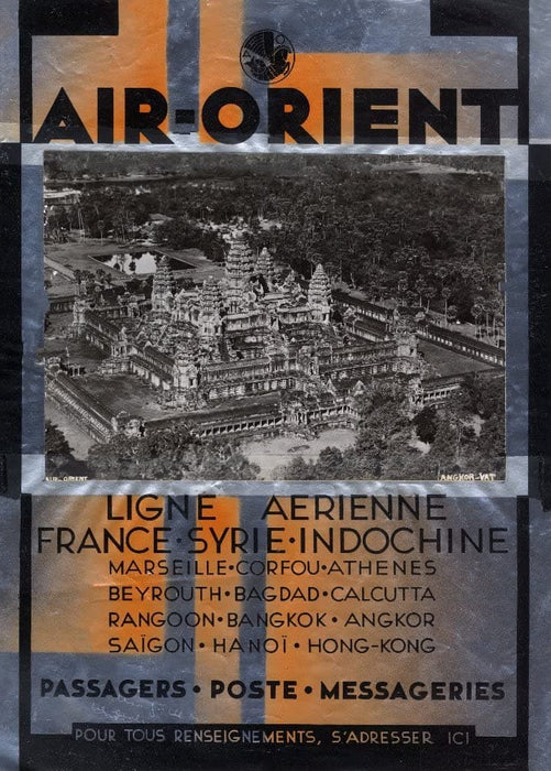 Vintage Travel Indochina 'for Angkor Wat, Cambodia, and Vietnam, Burma, India, Iraq and Hong Kong', Circa. 1930's, Reproduction 200gsm A3 Vintage Travel Poster