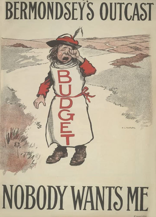 Vintage Conservative Party Propaganda 'Bermondsley's Outcast. Nobody Wants Me', 1909, Reproduction 200gsm A3 Vintage British Propaganda Poster