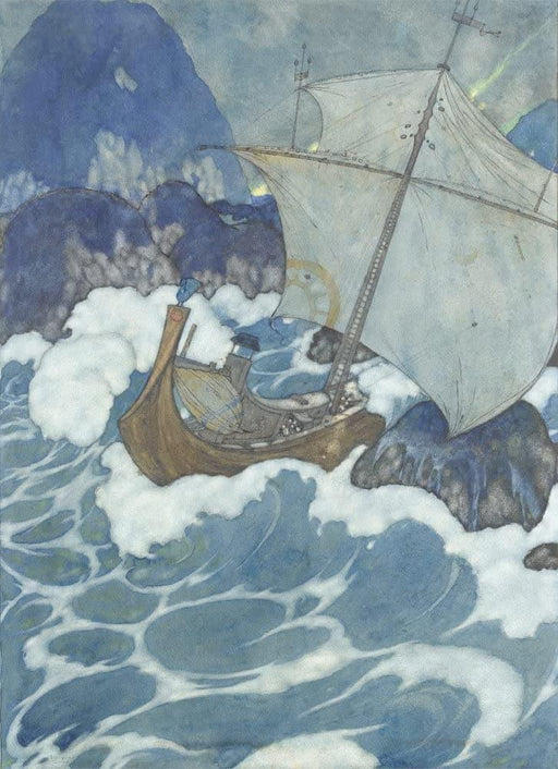 Edmund Dulac 'The Ship Struck Upon a Rock, Reproduction Vintage 200gsm A3 Classic Poster - World of Art Global Limited