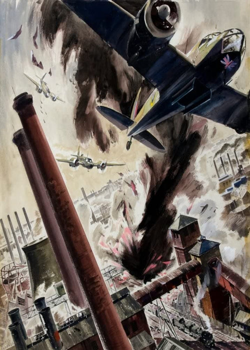 Vintage British WW11 Propaganda 'British Aircraft on a Raid', England, 1939-45, Reproduction 200gsm A3 Vintage British Propaganda Poster