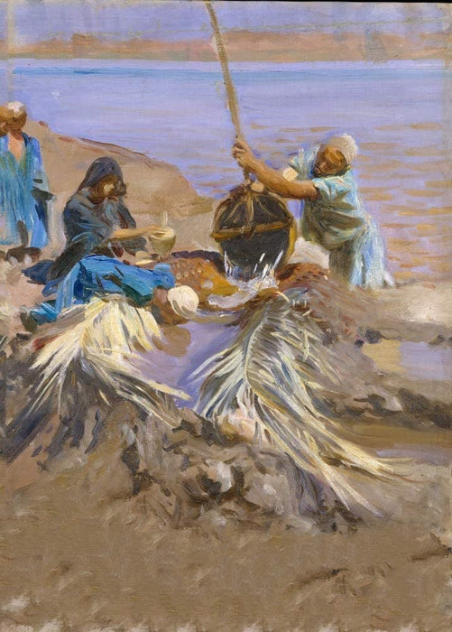 John Singer Sargent 'Egyptians Raising Water from The Nile', U.S.A, 1890-91, Reproduction 200gsm A3 Vintage Classic Art Poster