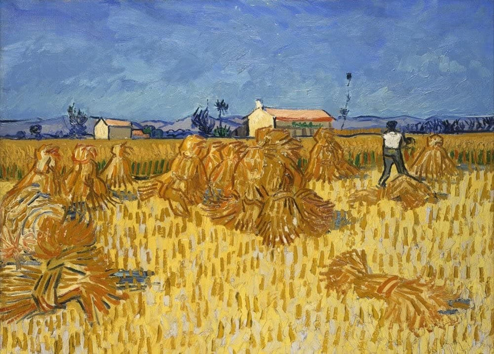 Vincent Van Gogh 'Corn Harvest in Provence, Detail', 1888, Netherlands, Reproduction 200gsm A3 Vintage Classic Art Poster