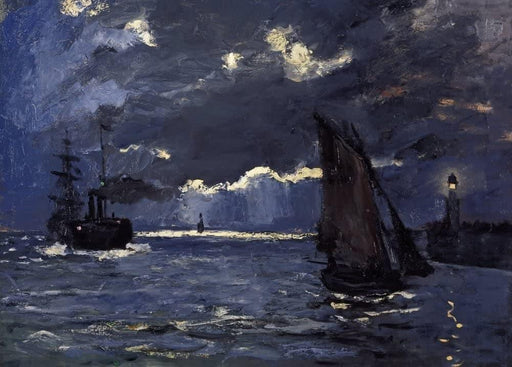 Claude Monet 'A Seascape, Shipping by Moonlight, Detail', France, 1864, Impressionism, Reproduction 200gsm A3 Vintage Classic Art Poster - World of Art Global Limited