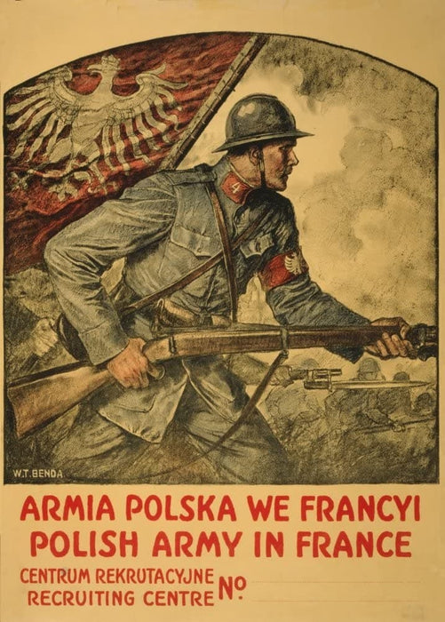 Vintage Polish WW1 Propaganda 'The Polish Army in France', Poland, 1914-18, Reproduction 200gsm A3 Vintage Propaganda Poster