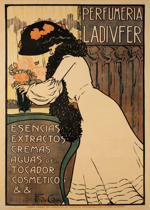 Vintage Barbershop and Salon 'Ladifver Perfumery Essence', Spain,1903, Reproduction 200gsm A3 Vintage Barbershop Poster