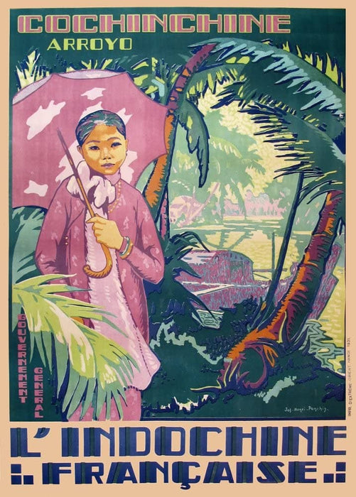 Vintage Travel Vietnam 'Saigon and Indochina', 1930's, Reproduction 200gsm A3 Vintage Art Deco Travel Poster