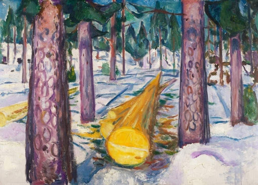Edvard Munch 'Yellow Log', Norway, 1912, Reproduction 200gsm A3 Vintage Classic Art Poster - World of Art Global Limited