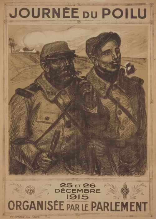 Vintage French WW1 Propaganda 'Poilu Day, December 25th and 26th, 1915', Reproduction 200gsm A3 Vintage French Propaganda Poster