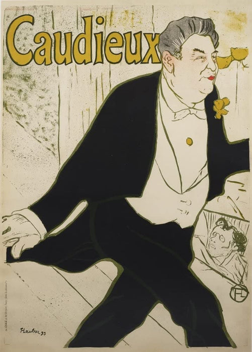 Henri de Toulouse-Lautrec 'Caudieux', France, 1893, Reproduction 200gsm A3 Vintage Classic Art Nouveau Poster