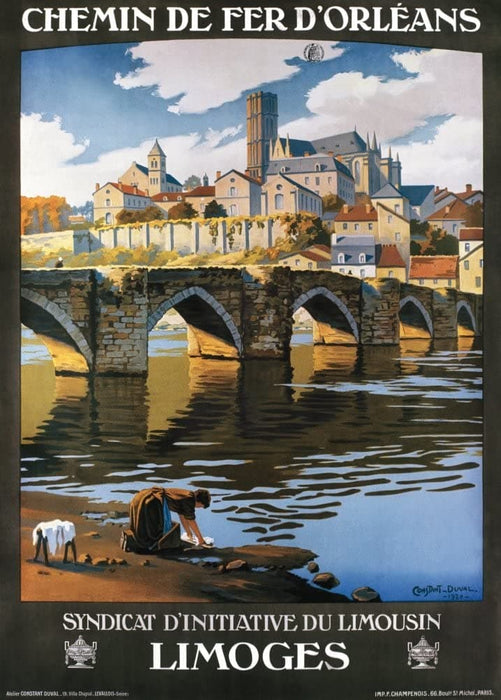 Vintage Travel France 'Limoges', 1893, Reproduction 200gsm A3 Vintage Travel Poster