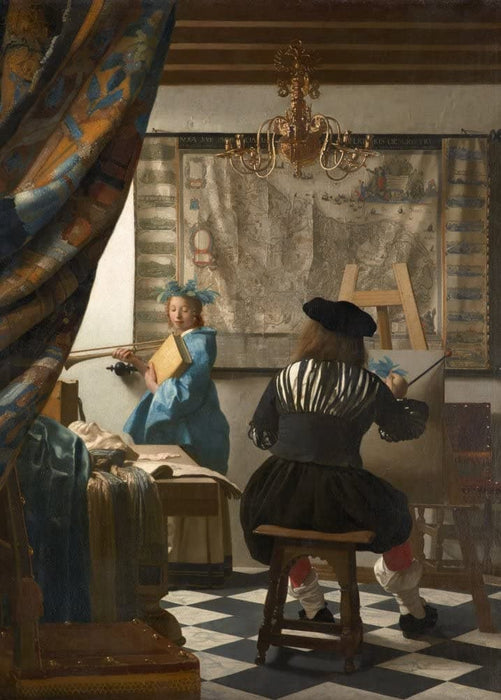 Johannes Vermeer 'The Art of Painting, Detail', Netherlands, 1666-68, Reproduction 200gsm Vintage A3 Classic Art Poster