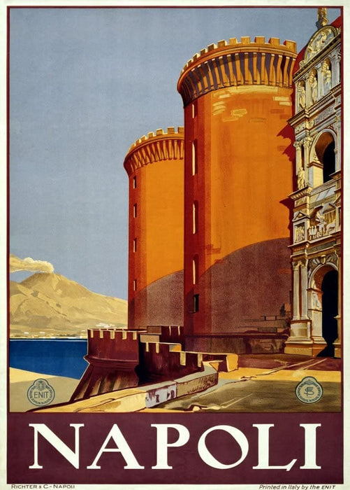 Vintage Travel Italy 'Napoli', 1920, Reproduction 200gsm A3 Vintage Art Deco Travel Poster