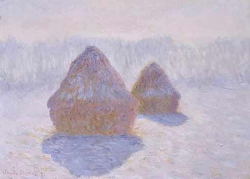 Claude Monet 'Haystacks. Effect of Snow and Sun', France, 1891, Impressionism, Reproduction 200gsm A3 Vintage Classic Art Poster - World of Art Global Limited