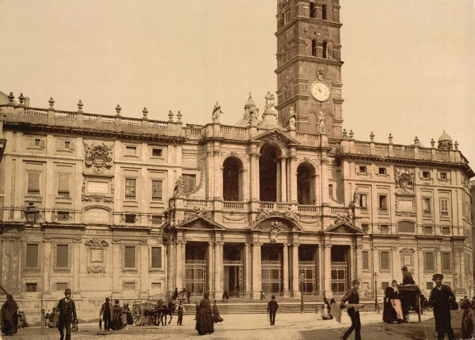 Vintage Travel Italy 'Santa Maria Maggiore, Rome', Circa. 1890-1910, Reproduction 200gsm A3 Vintage Travel Photography Poster