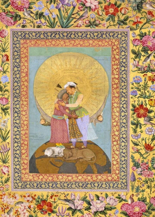Vintage Persian and Islamic Art 'Emperor Jahangir Preferring A Sufi Shaikh to Kings', Iran, 1615-1618, Reproduction 200gsm A3 Vintage Classic Art Poster