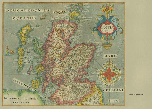 Antique Map of Scotland, from 1637, Reproduction 200gsm A3 Historical Art Print - World of Art Global Limited