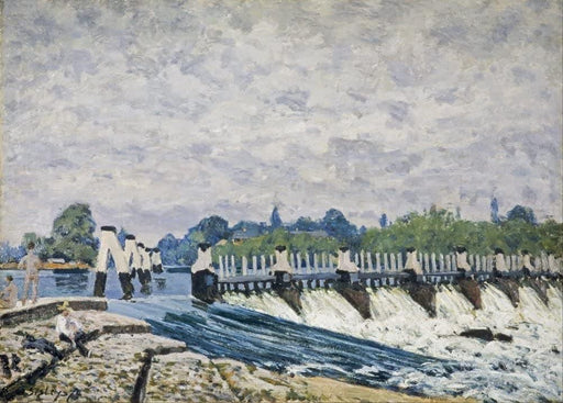 Alfred Sisley 'Molesey Weir, Hampton Court', 1874, British, Impressionism, Reproduction 200gsm A3 Vintage Classic Art Poster - World of Art Global Limited