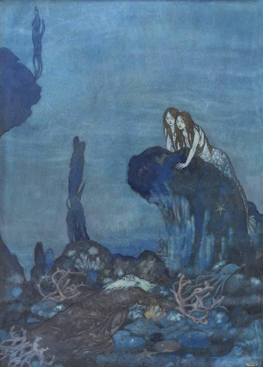 Edmund Dulac 'The Mermaid', France, 1911, Reproduction 200gsm A3 Vintage Art Poster - World of Art Global Limited