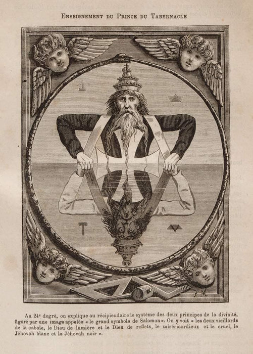 Vintage Occult and Magic, Freemasonry 'Teaching The Prince of The Tabernacle' from 'The Leo Taxil Hoax', 19th Century, Reproduction 200gsm A3 Vintage Poster