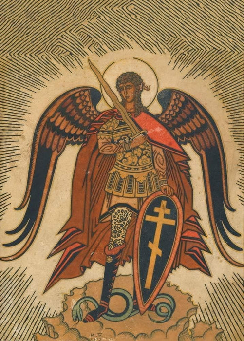 Ivan Bilibin 'Archangel', Russia, 1919-20, Reproduction 200gsm A3 Vintage Classic Art Poster