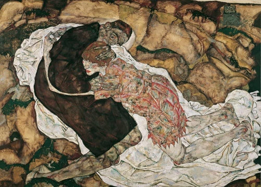 Egon Schiele 'Death and The Maiden, Detail', Austria, 1915, Reproduction 200gsm A3 Vintage Classic Art Poster - World of Art Global Limited