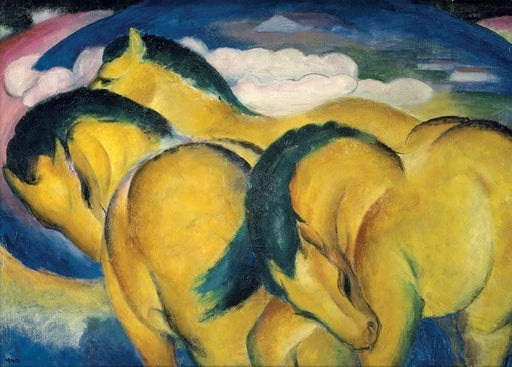 Franz Marc 'Little Yellow Horses, Detail', German Expressionism, 1912, Reproduction 200gsm A3 Vintage Classic Art Poster - World of Art Global Limited