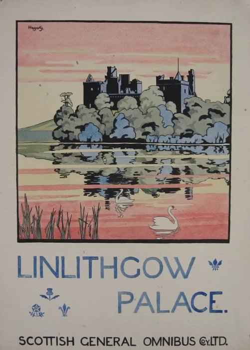 Vintage Travel Scotland 'Lithingow Palace, West Lothian', 1927, Reproduction 200gsm A3 Vintage Art Deco Travel Poster