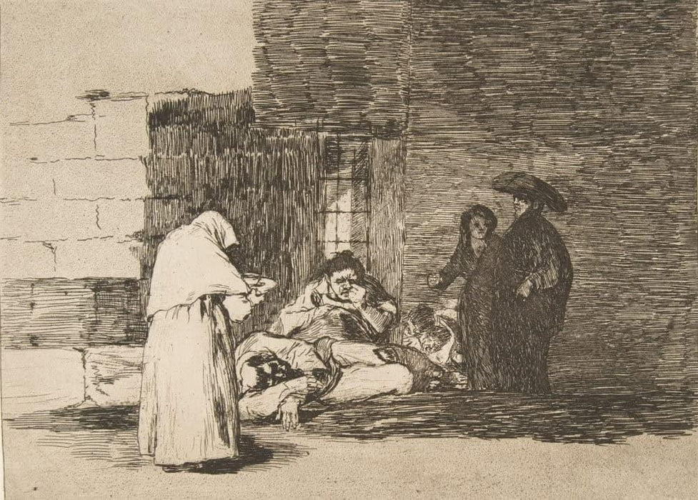 Goya 'A Woman's Charity', Plate 49 from 'The Disasters of War', Spain, 1810, Reproduction 200gsm A3 Vintage Classic Art Poster - World of Art Global Limited