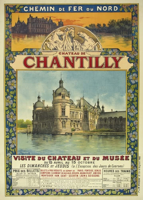 Vintage Travel France 'Chateau de Chantilly', Reproduction 200gsm A3 Vintage Travel Poster