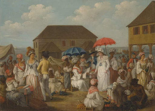 Agostino Brunius 'Linen Market, Dominica', 1780, West Indian, Caribbean, Reproduction 200gsm A3 Vintage Classic Art Poster - World of Art Global Limited