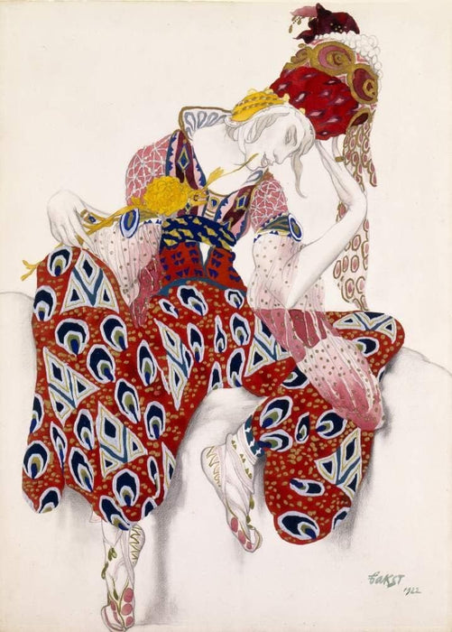 Vintage Ballet 'La Peri. The Flower of Immortality', Costume Design by Leon Bakst, 1912, Reproduction 200gsm A3 Vintage Ballet Poster