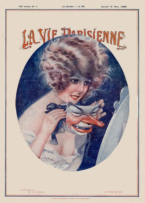 Vintage Clothes and Accessories 'La Vie Parisienne Fashion Magazine Cover', March, 1922, Reproduction 200gsm A3 Vintage Art Deco Poster