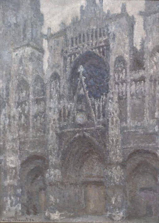 Claude Monet 'The Cathedral in Rouen, The Portal, Grey Weather', France, 1892, Impressionism, Reproduction 200gsm A3 Vintage Classic Art Poster - World of Art Global Limited