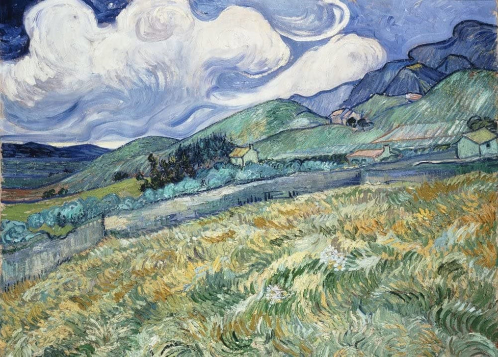 Vincent Van Gogh 'Landscape from Saint-Remy, Detail', 1889, Netherlands, Reproduction 200gsm A3 Vintage Classic Art Poster