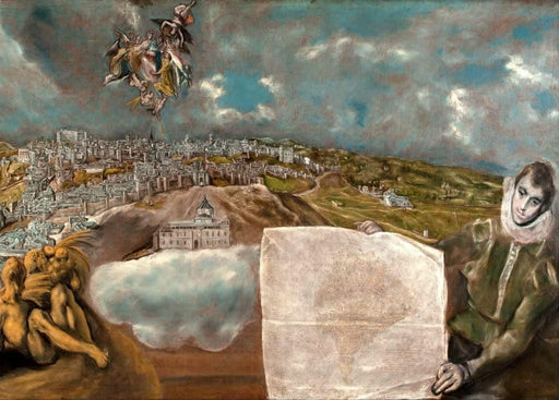 El Greco 'View and Plan of Toledo, Detail', 1608, Spain, Reproduction 200gsm A3 Classic Art Poster - World of Art Global Limited