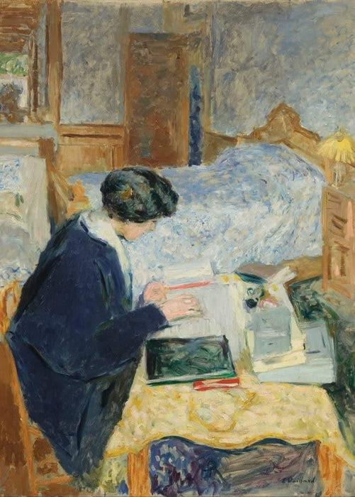 Edouard Vuillard 'Lucy Hessel Reading', France, 1913, Impressionism, Reproduction 200gsm A3 Vintage Classic Art Poster - World of Art Global Limited