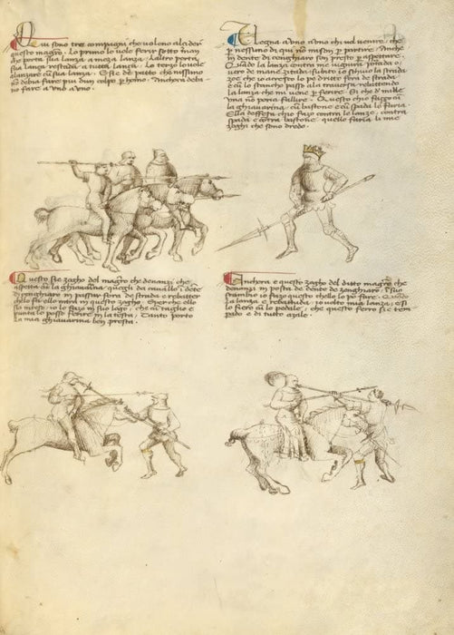 Vintage Martial Arts 'Position Chart 32', from 'Fior di Battaglia', Italy, 14th Century, Reproduction 200gsm A3 Swordfighting, Armed Combat and Self-Defence Poster