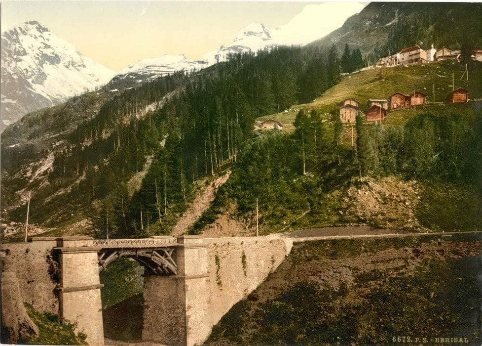 Vintage Travel Switzerland 'Simplon Pass, Berisal, Valais, Alps', Circa 1890-1910, Reproduction 200gsm A3 Vintage Photography Travel Poster